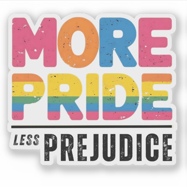 Sticker Plus de fierté moins de préjugé (Devant)