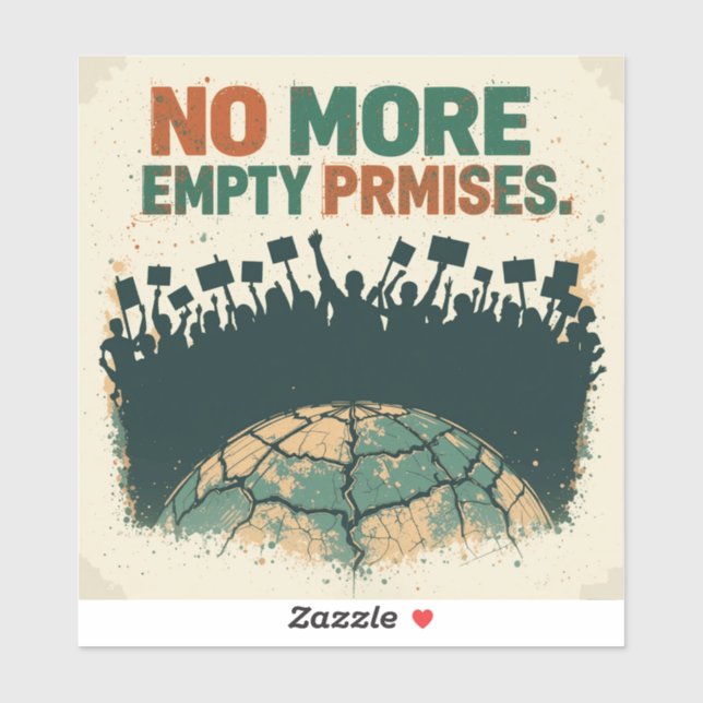 Sticker Plus de promesses vides" - Grève climatique Vintag (Feuille)