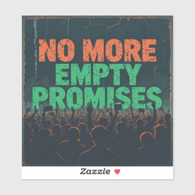 Sticker Plus de promesses vides" - Grève climatique Vintag (Feuille)