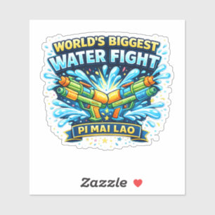 Sticker Plus Grand Combat d'Eau au Monde – Pi Mai Lao