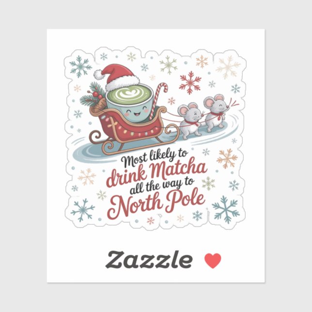 Sticker Plus susceptibles de boire Matcha tout le chemin N (Feuille)
