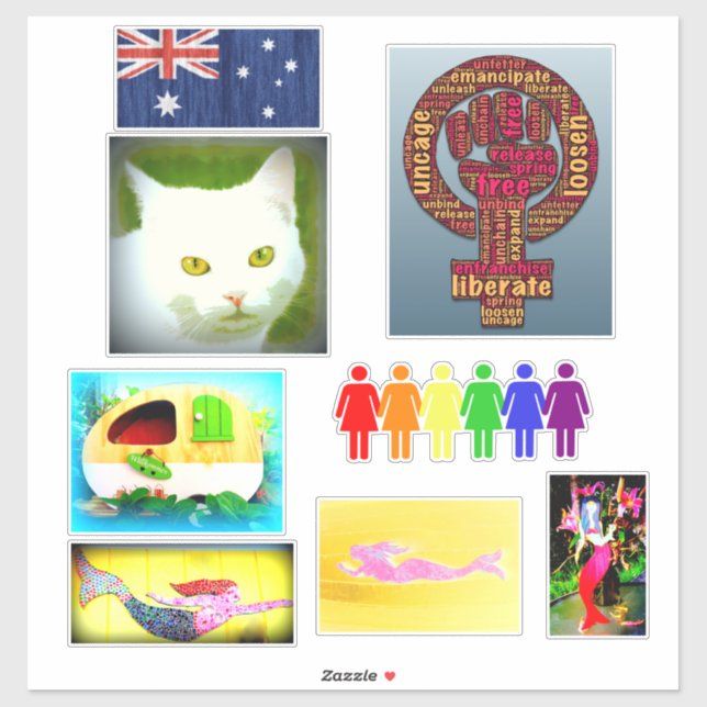 Sticker plusieurs sirènes et plus d'images amusantes (Feuille)