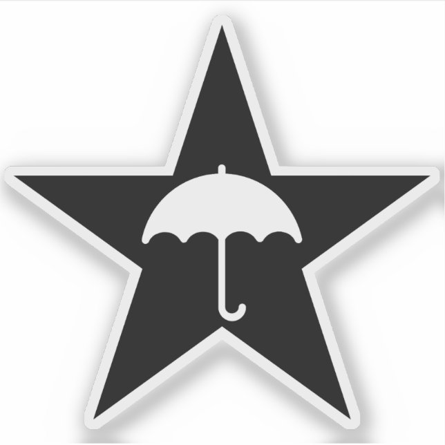 Sticker Pluviophile Star (noir) (Devant)
