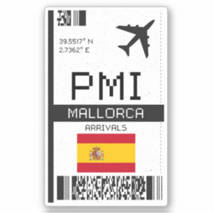 Sticker PMI Mallorca Boarding Pass - Espagne Travel