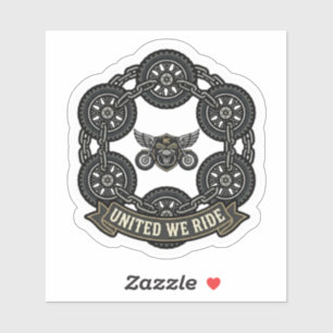 Sticker Pneus de moto United We Ride Biker Vinyl
