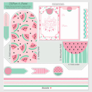 Sticker Poche et Anniversaire à/de l'autocollant pliable