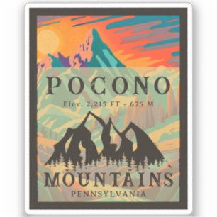 Sticker Pocono Mountains Pennsylvanie - Souvenirs rétro