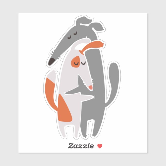 Sticker Podenco et Galgo chien mignon (Feuille)