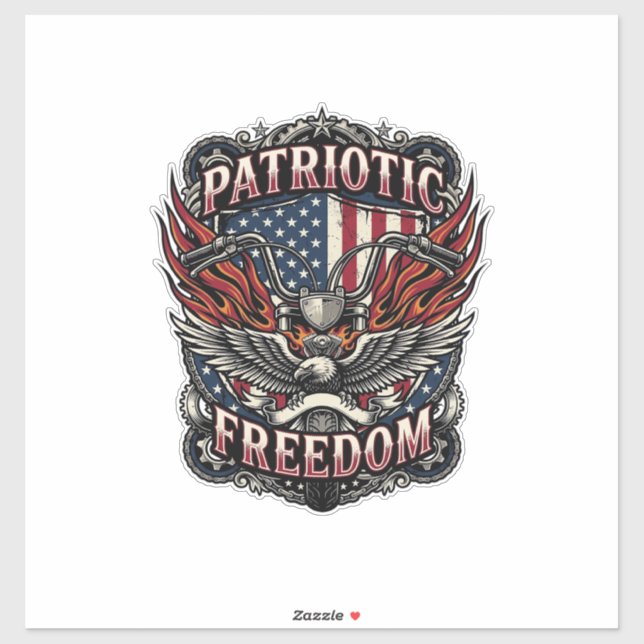 Sticker Poignées de liberté patriotique moto route liberté (Feuille)