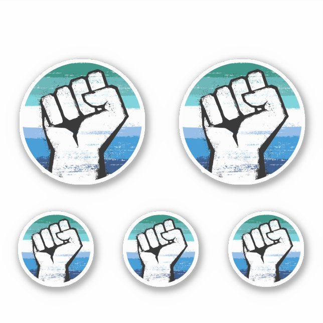 Sticker Poing de fierté gay masculin Imprimé (Devant)