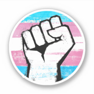 Sticker Poing de Fierté Trans Imprimé Cercle