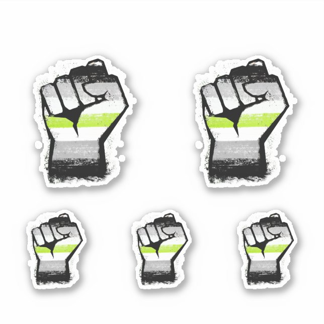 Sticker Poing de protestation agender (Devant)