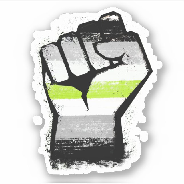 Sticker Poing de protestation agender (Devant)