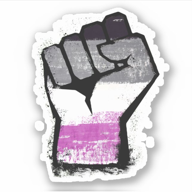 Sticker Poing de protestation asexué (Devant)