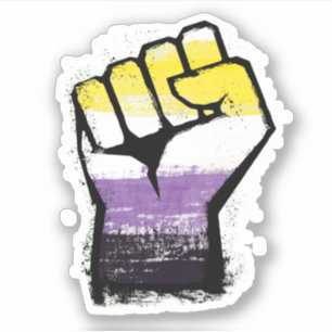 Sticker Poing de protestation de fierté non binaire