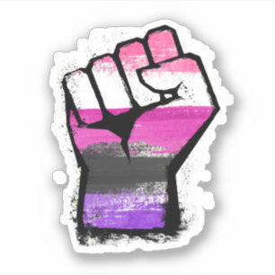 Sticker Poing de protestation de genre