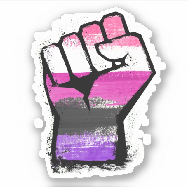 Sticker Poing de protestation genre fluide (Devant)