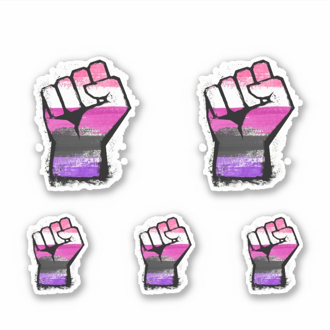 Sticker Poing de protestation genre fluide (Devant)