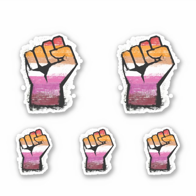 Sticker Poing de protestation lesbienne (Devant)