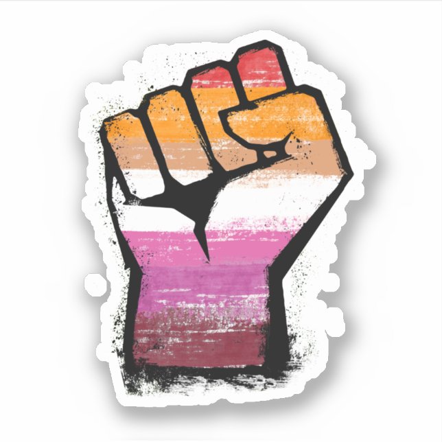 Sticker Poing de protestation lesbienne (Devant)