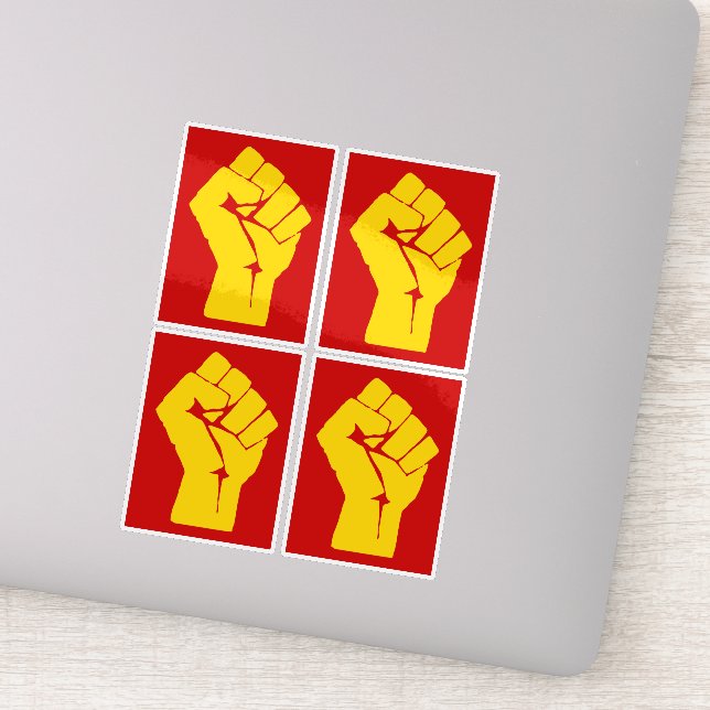 Sticker Poing, Rebelle, Émeute, Résistance, Style Communis (Détail)