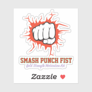 Sticker Poing Smash Punch – Art de la motivation de force 