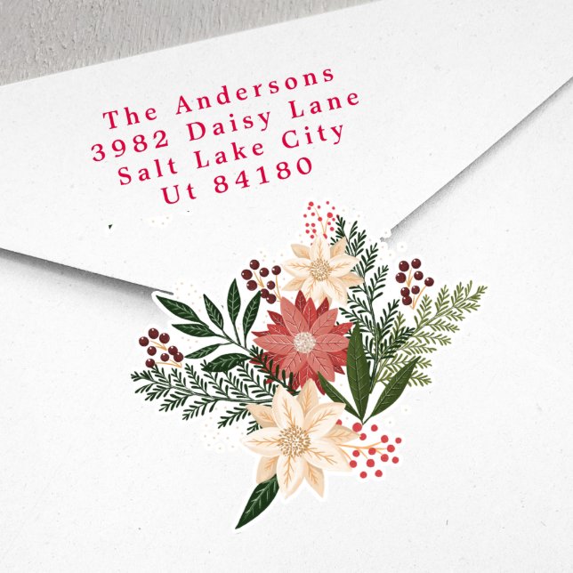 Sticker Poinsettia Confés de Noël Vinyl (Showcasing Vinyl Cut Contour Stickers - additional items (bought separately))