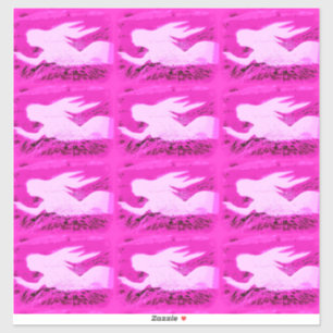 Sticker pointant des sirènes roses
