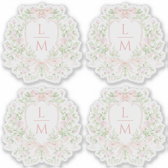 Sticker Poireau doux avec vaches roses | Mariage monogramm (Devant)