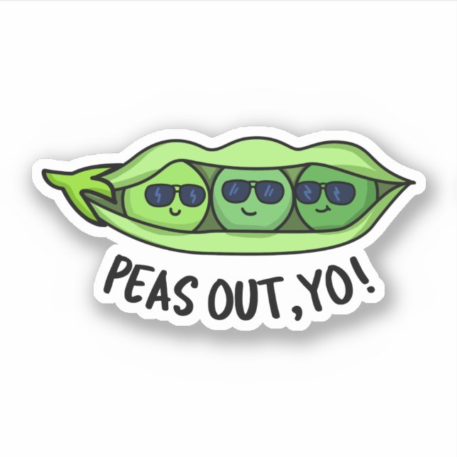 Sticker Pois Sortis Yo Funny Peas Pun (Devant)