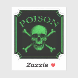 Sticker Poison Crâne et os croisés Halloween Design Imprim