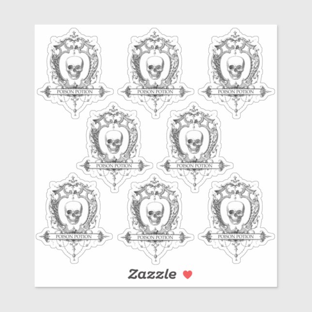 Sticker Poison Halloween 1,5 po x 2 po (Feuille)