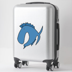 Sticker Poisson blanc bleu