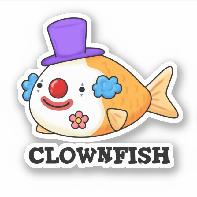 Sticker Poisson clownesque Funky Animal Poisson Pun (Devant)