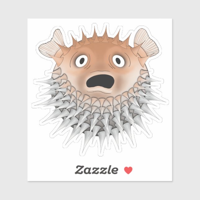 Sticker Poisson-fleur choqué (Feuille)