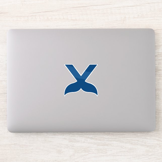 Sticker Poisson Lettre V Classique (Ordinateur)