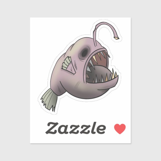 Sticker Poisson-pêcheur zombie (Feuille)