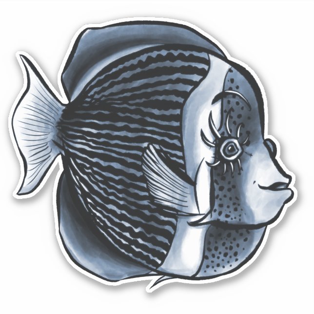 Sticker Poissons Mignons Sous La Mer (Devant)