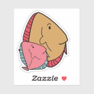 Sticker Poissons moutardes et roses