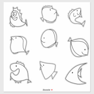 Sticker Poissons Whimsical mignons