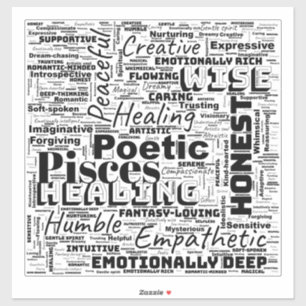 Sticker Poissons Zodiac Word Cloud Inspiration Vinyl
