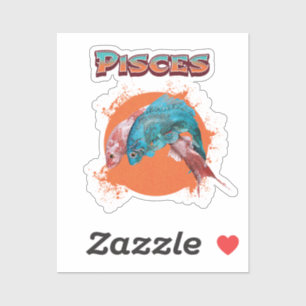 Sticker Poissons Zodiaque Horoscope Signe d'Eau Astrologie