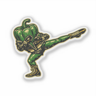 Sticker Poivron Savate — Combattant Français Rétro Vintage