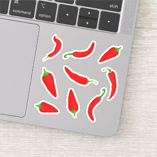 Sticker Poivrons caricaturés Red Chili