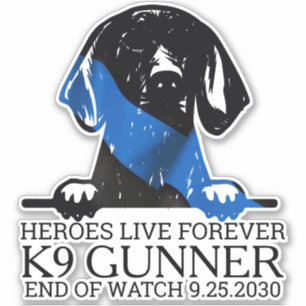 Sticker Police Chien K9 Memorial Hercules Live Forever Car