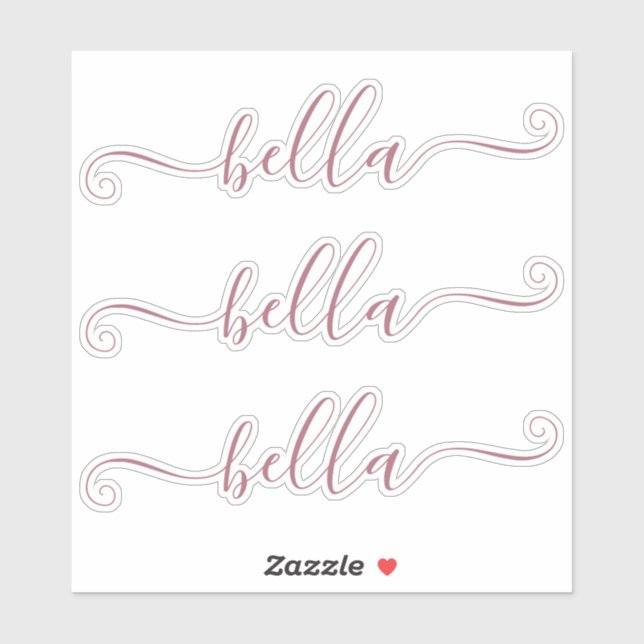 Sticker Police de caractères cursive mignonne personnalisé (Feuille)