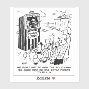 Sticker Police Punch et Judy Cartoon.