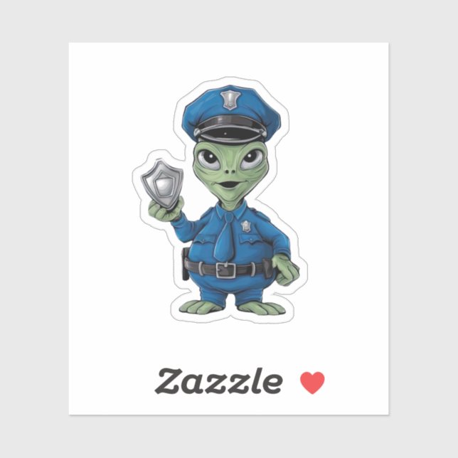 Sticker Policeman Alien (Feuille)