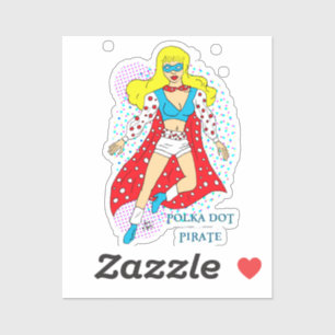 Sticker Polka Dot Pirate - Domaine Public Super Hero 