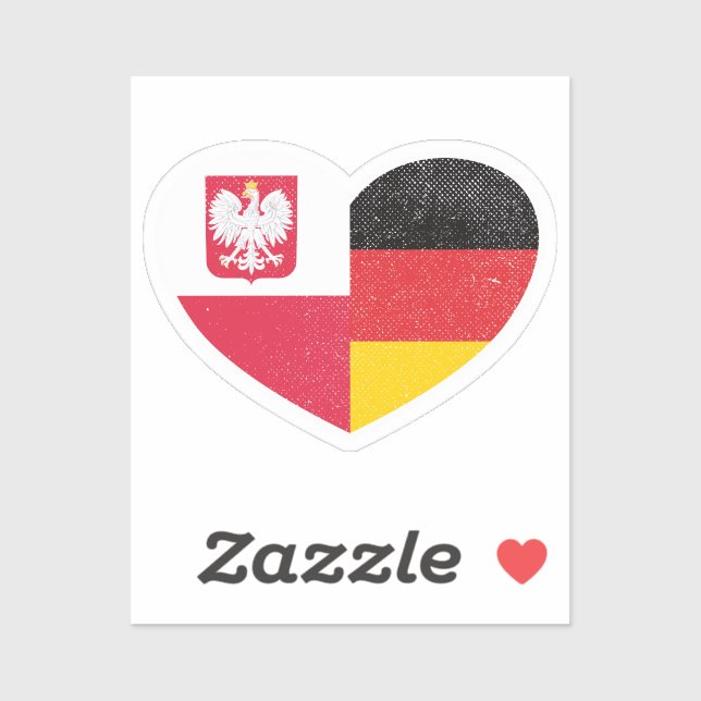 Sticker Pologne Allemagne Allemagne Allemande Drapeau d'am (Feuille)